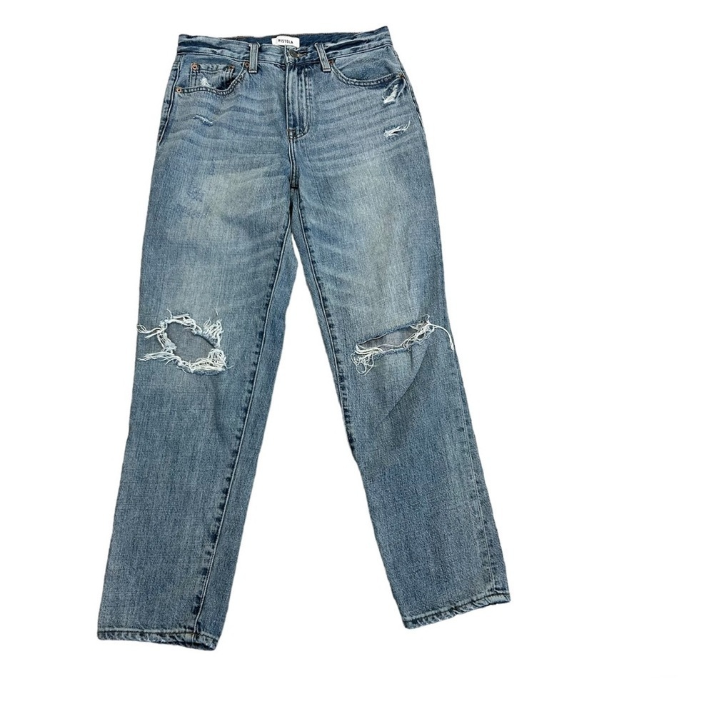Pistola denim jeans light wash distressed Sz 27 style P6626kEE-SRY